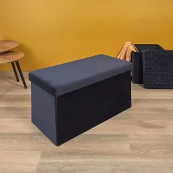 Banc coffre pliable en velours Rétro