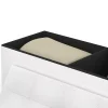 Banc coffre rangement LOUIS pieds métal noir 100 cm tissu bouclette blanc