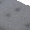 Banc coffre rangement sur pied 100 cm tissu gris anthracite
