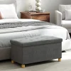 Banc coffre style Chesterfield effet capitonné dim. 76L x 38l x 38H cm piètement bois velours vieux rose