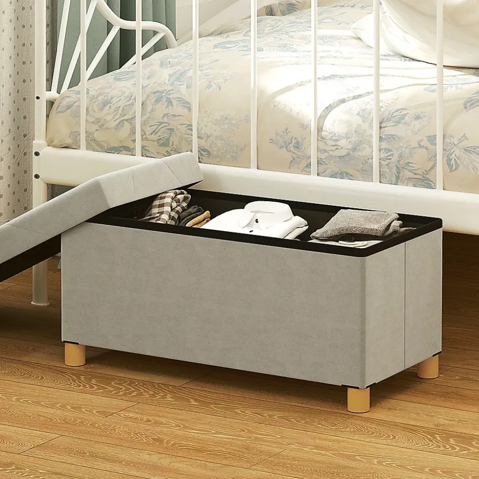 Banc coffre style Chesterfield effet capitonné dim. 76L x 38l x 38H cm piètement bois velours vieux rose