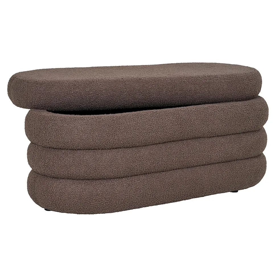 Banc Dartford avec rangement pratique - Bouclé marron 103 x 45 x 44 cm, HN1238