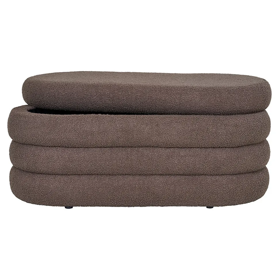 Banc Dartford avec rangement pratique - Bouclé marron 103 x 45 x 44 cm, HN1238