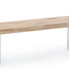 Banc d'assise coloris chêne nordique / pieds blanc - L 120 x P 34 x H 47 cm.