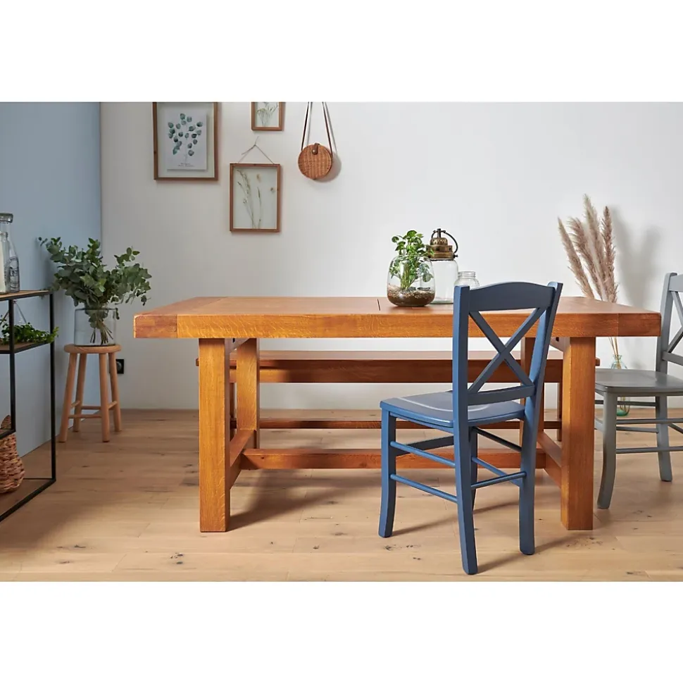 Banc de ferme 4 places en bois de chêne massif L195 - LA BRESSE