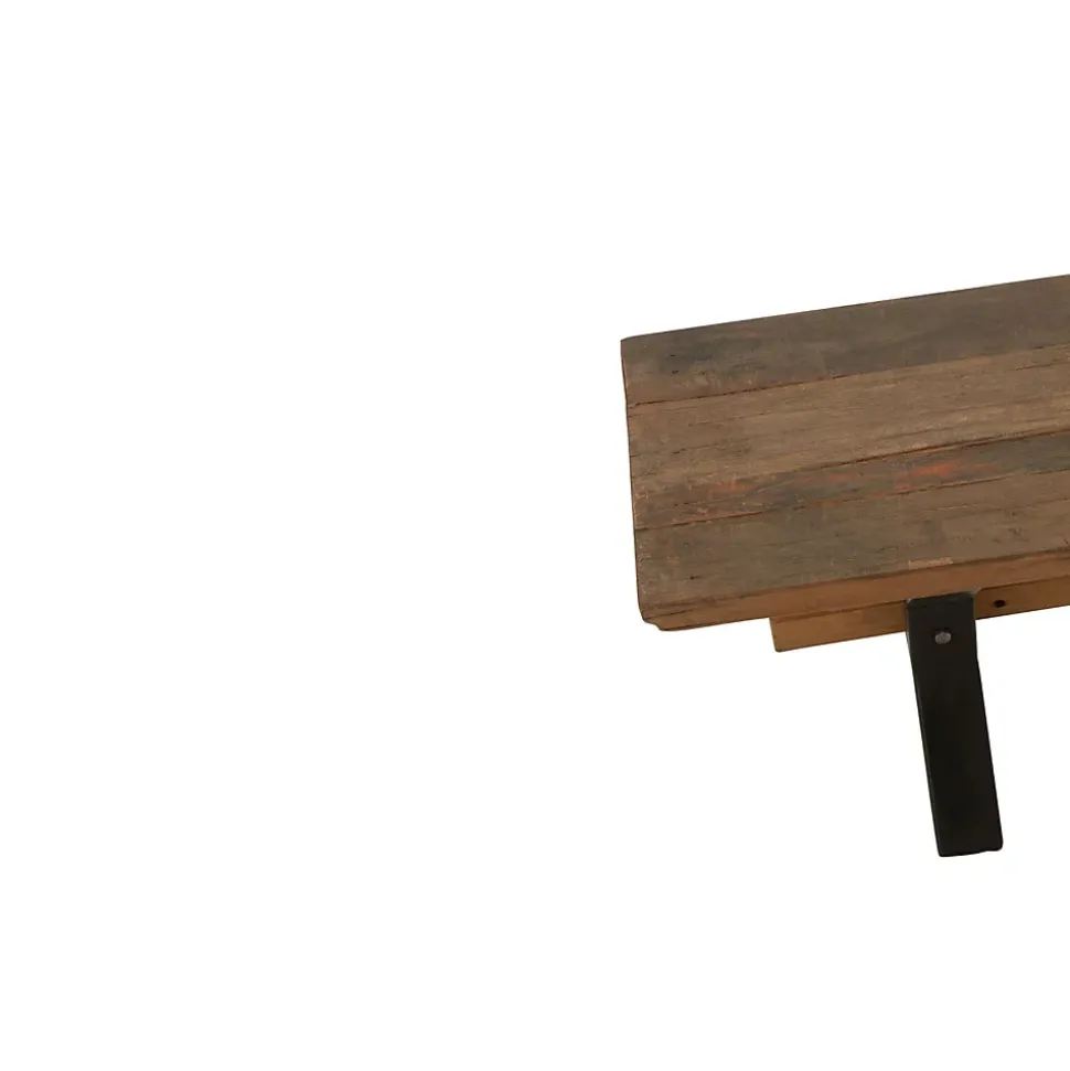 Banc de ferme industriel en bois et pieds croisés métal L180 - MARIE