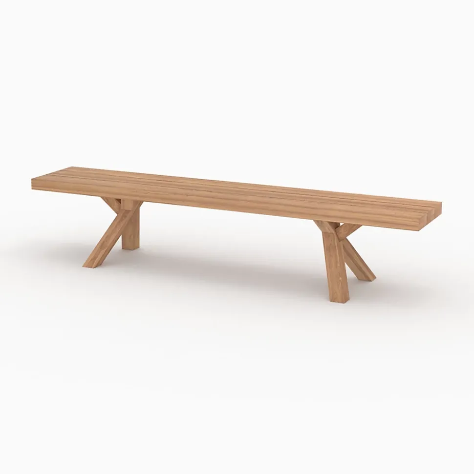 Banc de jardin en bois de teck 4 personnes - Soraya