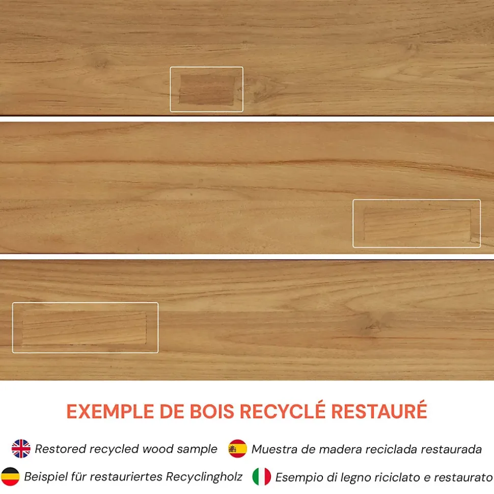 Banc de jardin en bois de teck 4 personnes - Soraya