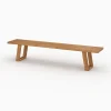 Banc de jardin en bois de teck recyclé 220 cm - Luma