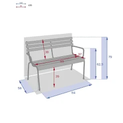 Banc de jardin Greensboro Vert olive - Hespéride