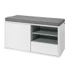 Banc de Rangement à Chaussures avec Tiroir et Porte, FSR37-W, SoBuy
