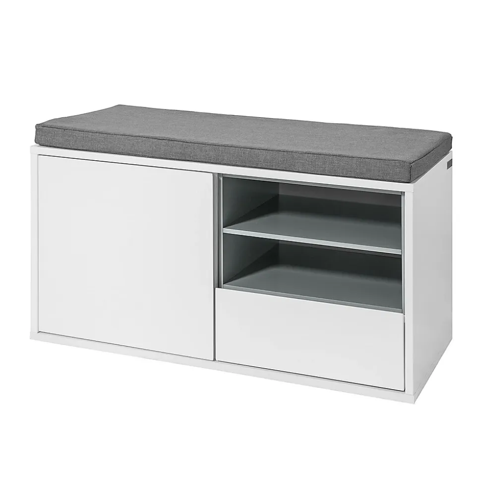 Banc de Rangement à Chaussures avec Tiroir et Porte, FSR37-W, SoBuy