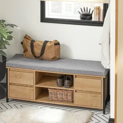 Banc de Rangement à Chaussure avec Siège, Coussin et Tiroirs, FSR149-N, SoBuy