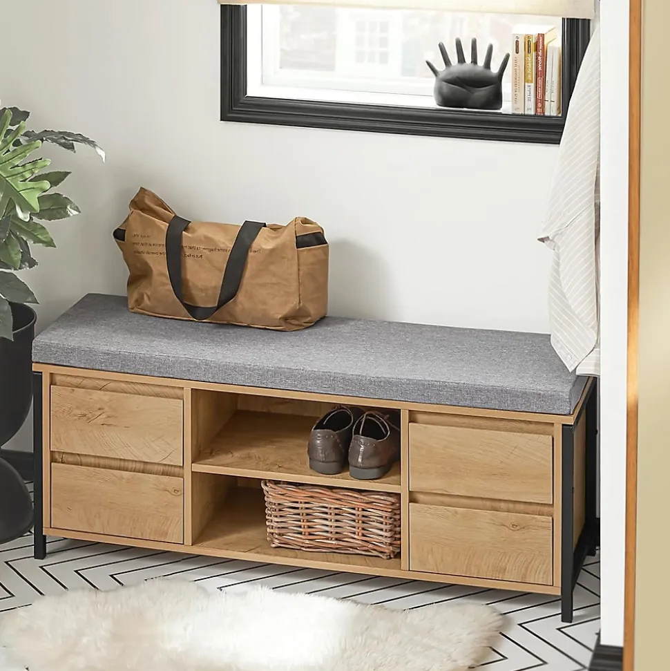 Banc de Rangement à Chaussure avec Siège, Coussin et Tiroirs, FSR149-N, SoBuy