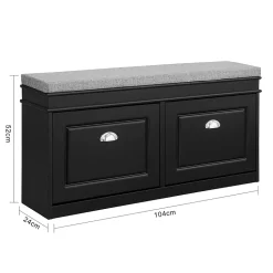 Banc de Rangement à Chaussures 2 Portes Abattants, FSR64-Sch, SoBuy