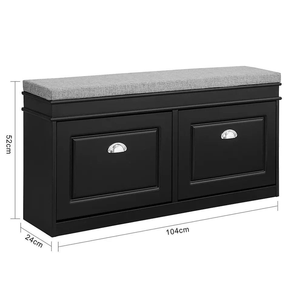 Banc de Rangement à Chaussures 2 Portes Abattants, FSR64-Sch, SoBuy