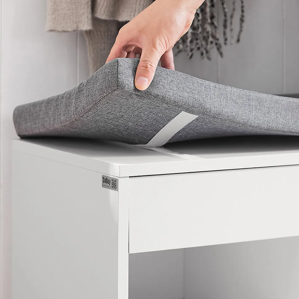 Banc de Rangement à Chaussures Bottes avec Coussin Rembourré, FSR45-HG, SoBuy