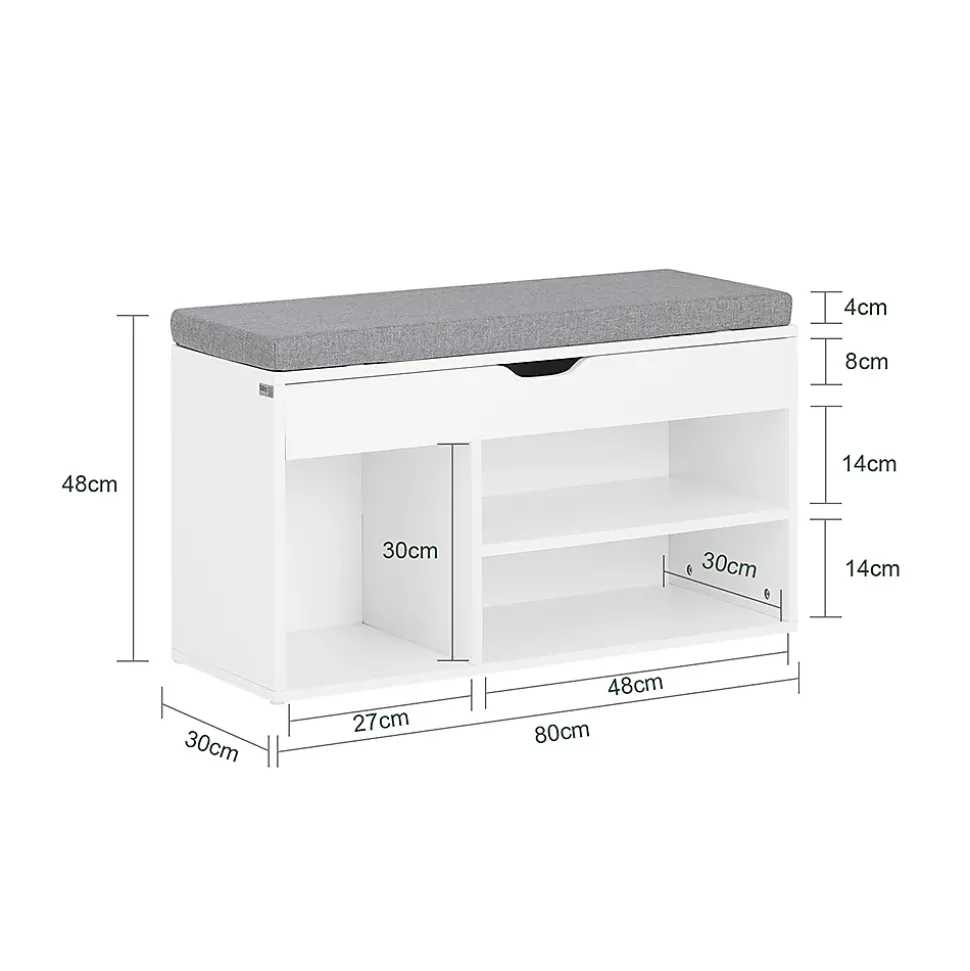 Banc de Rangement à Chaussures Bottes avec Coussin Rembourré, FSR45-HG, SoBuy