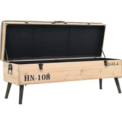 Banc de rangement 110 cm Bois de sapin massif vidaXL