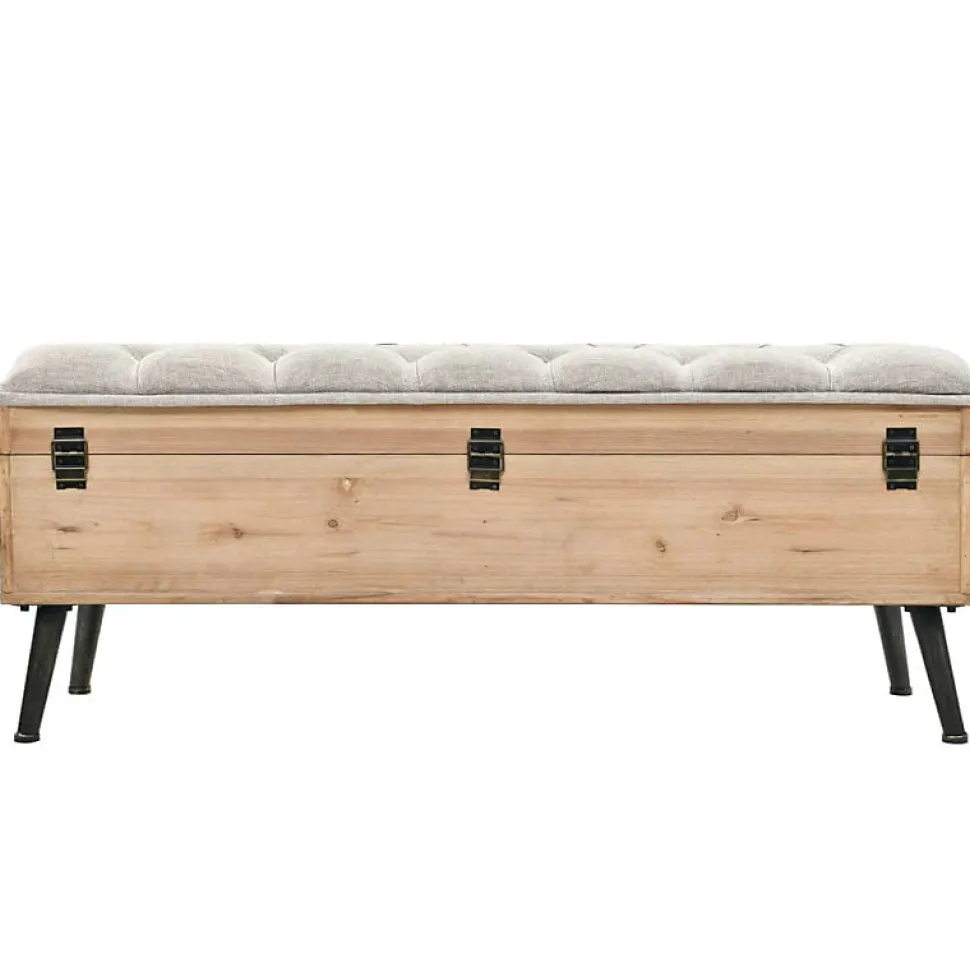 Banc de rangement 110 cm Bois de sapin massif vidaXL
