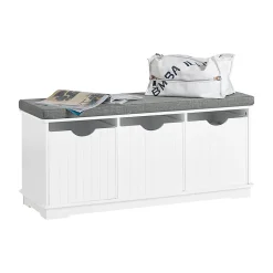 Banc de Rangement avec 3 Cubes et Coussin Rembourré, FSR30-W, SoBuy