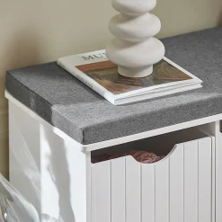 Banc de Rangement avec 3 Cubes et Coussin Rembourré, FSR30-W, SoBuy