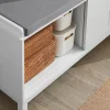 Banc de Rangement avec Coussin Rembourré et 2 Porte Coulissantes, FSR86-W, SoBuy