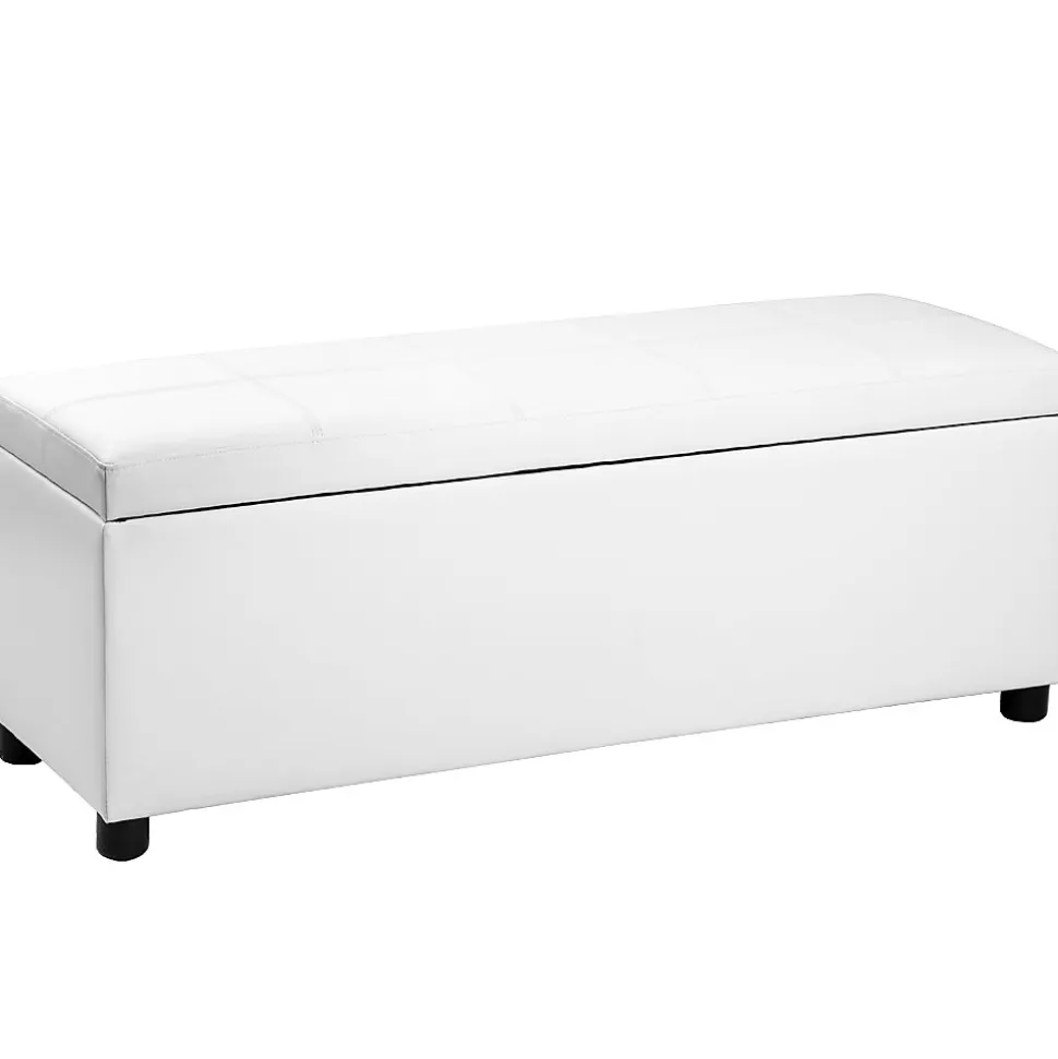 Banc de rangement Bukit 118 x 37 x 43 cm blanc en.casa