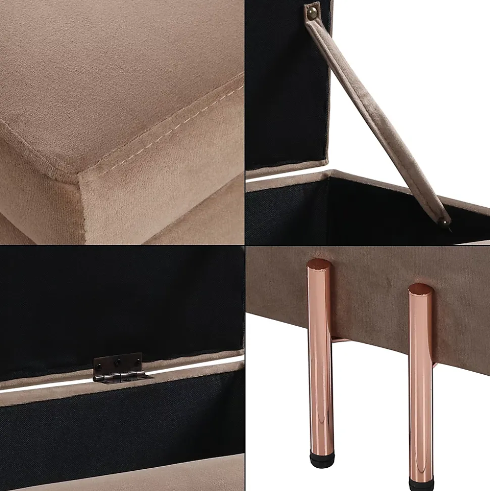 Banc de rangement Dals 100 x 40 x 42 cm marron en.casa