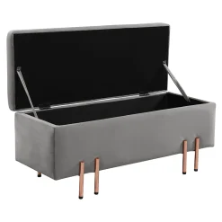 Banc de rangement Dals 118 x 40 x 42 cm gris en.casa
