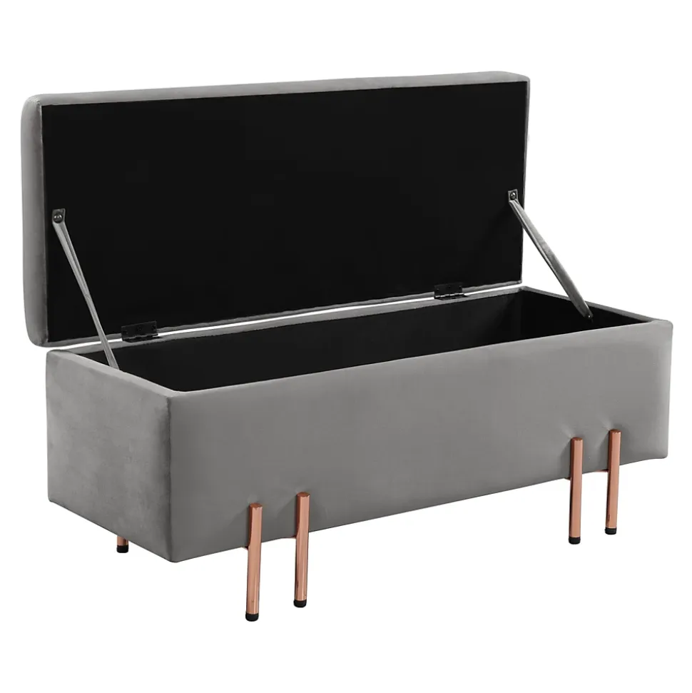 Banc de rangement Dals 118 x 40 x 42 cm gris en.casa