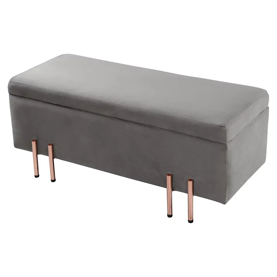 Banc de rangement Dals 118 x 40 x 42 cm gris en.casa