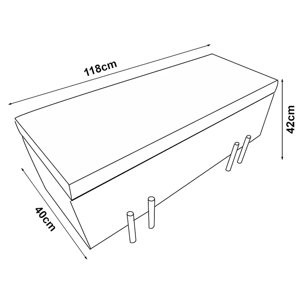 Banc de rangement Dals 118 x 40 x 42 cm gris en.casa