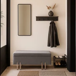 Banc de rangement Dals 118 x 40 x 42 cm gris en.casa