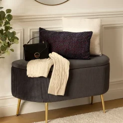 Banc de rangement en velours SOLARO