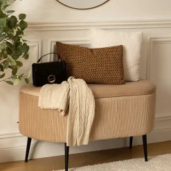 Banc de rangement en velours SOLARO