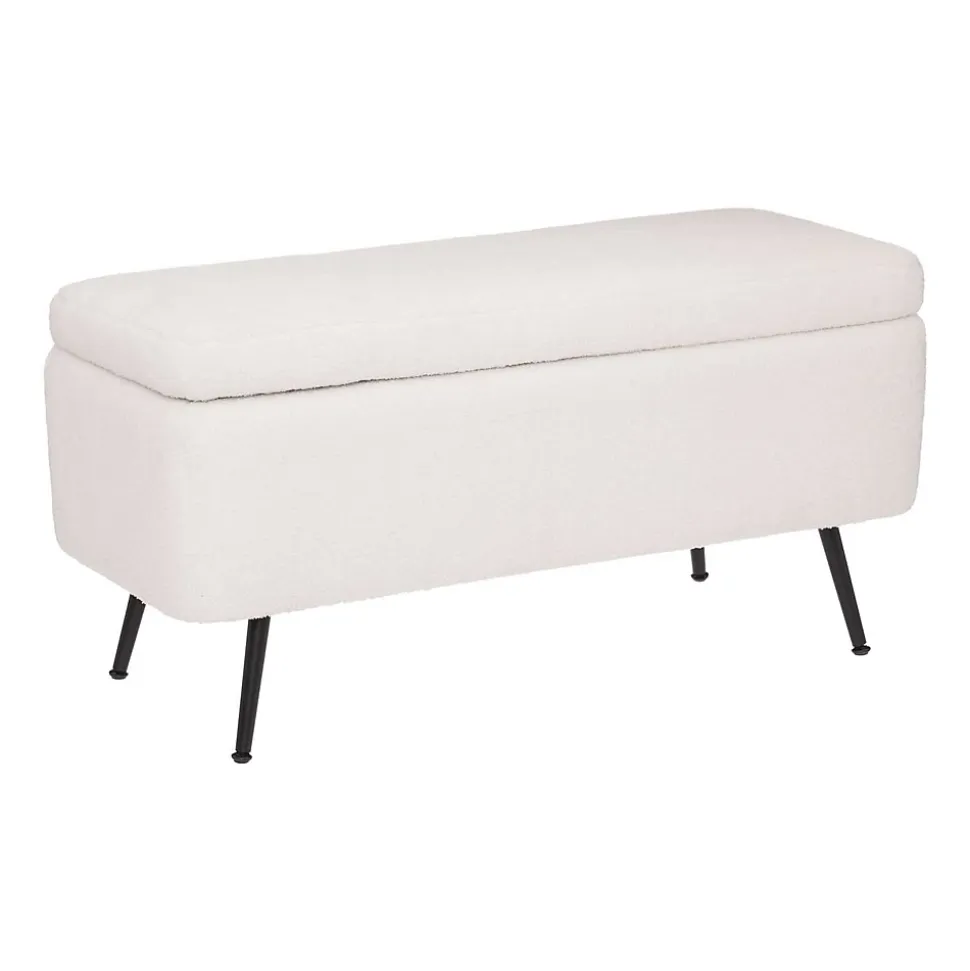 Banc de rangement en velours AURORA