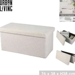 Banc de rangement pliable Kube revêtement bouclette