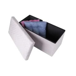 Banc de rangement pliable Kube en velours