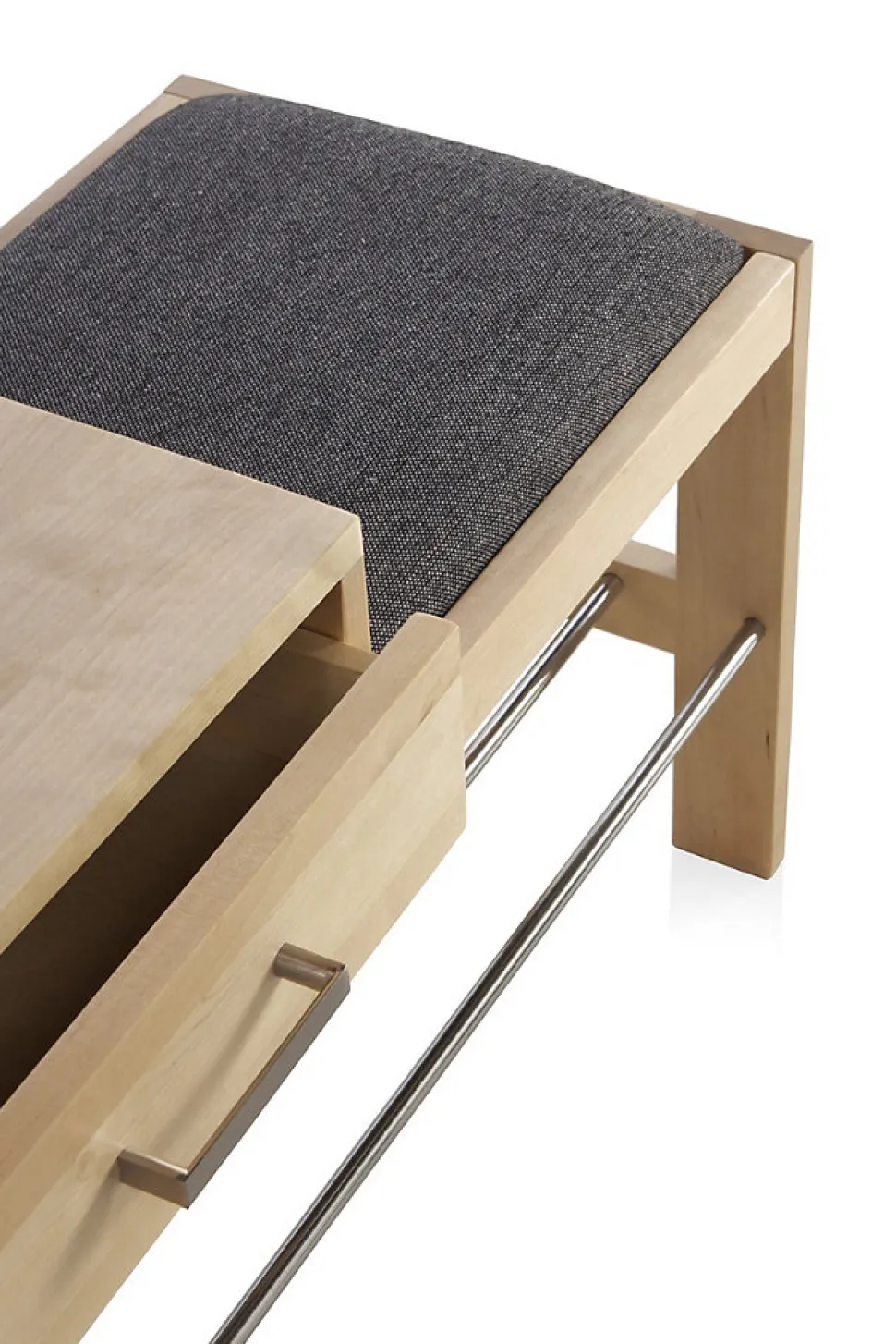 Banc de rangement pour chaussures en bouleau naturel