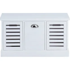 Banc de rangement TRIENT, 3 caisses, blanc