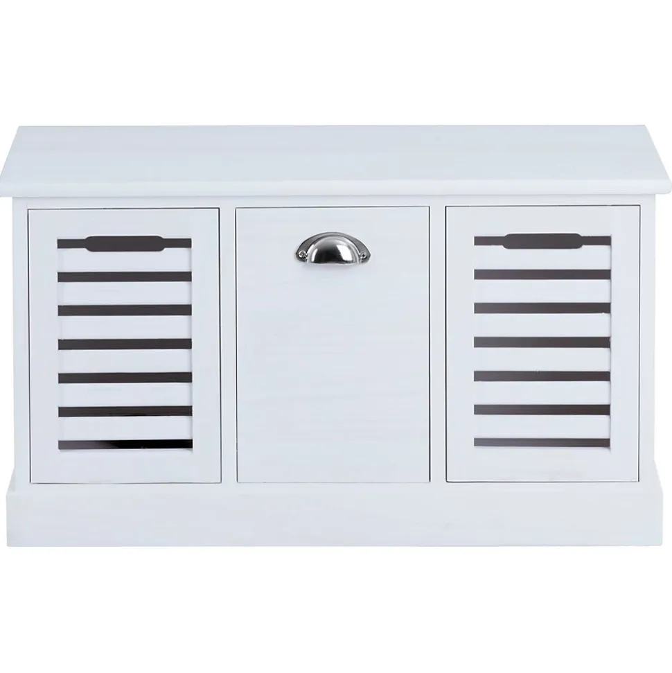 Banc de rangement TRIENT, 3 caisses, blanc