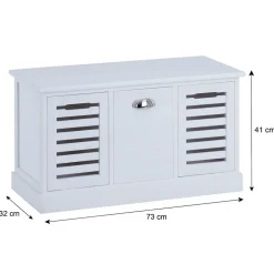 Banc de rangement TRIENT, 3 caisses, blanc