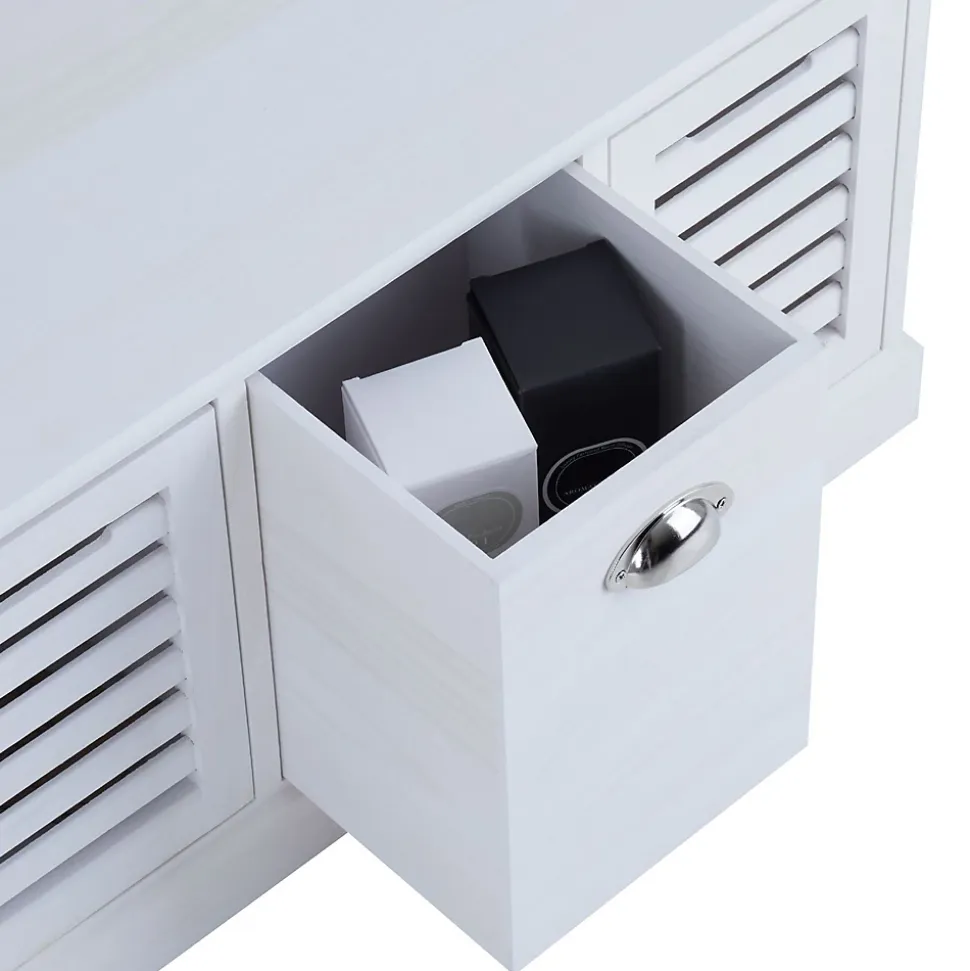 Banc de rangement TRIENT, 3 caisses, blanc