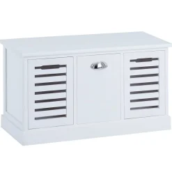Banc de rangement TRIENT, 3 caisses, blanc
