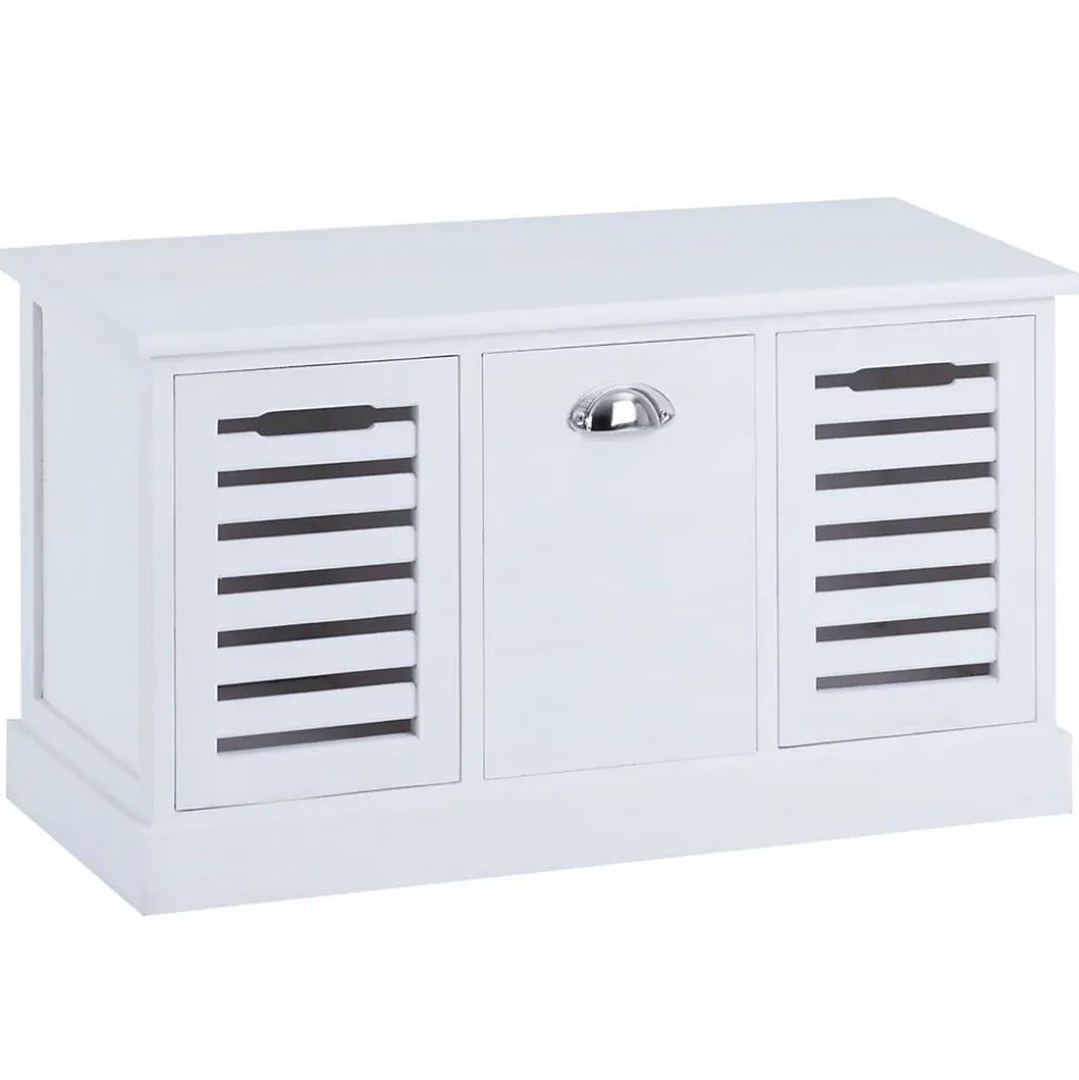 Banc de rangement TRIENT, 3 caisses, blanc