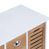 Banc de rangement TRIENT, 3 caisses, blanc et finition bois naturel