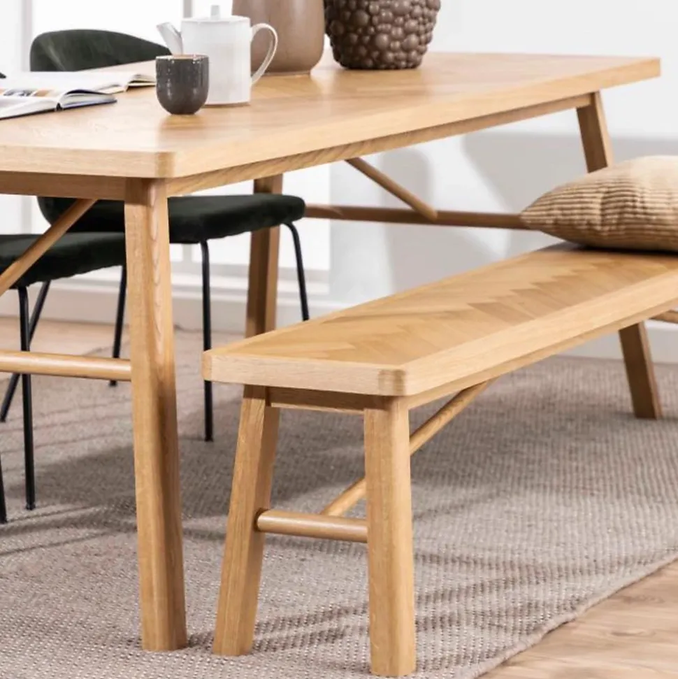 Banc de salle à manger en chêne de style scandinave L200 - WALY