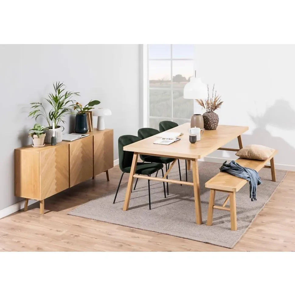 Banc de salle à manger en chêne de style scandinave L200 - WALY
