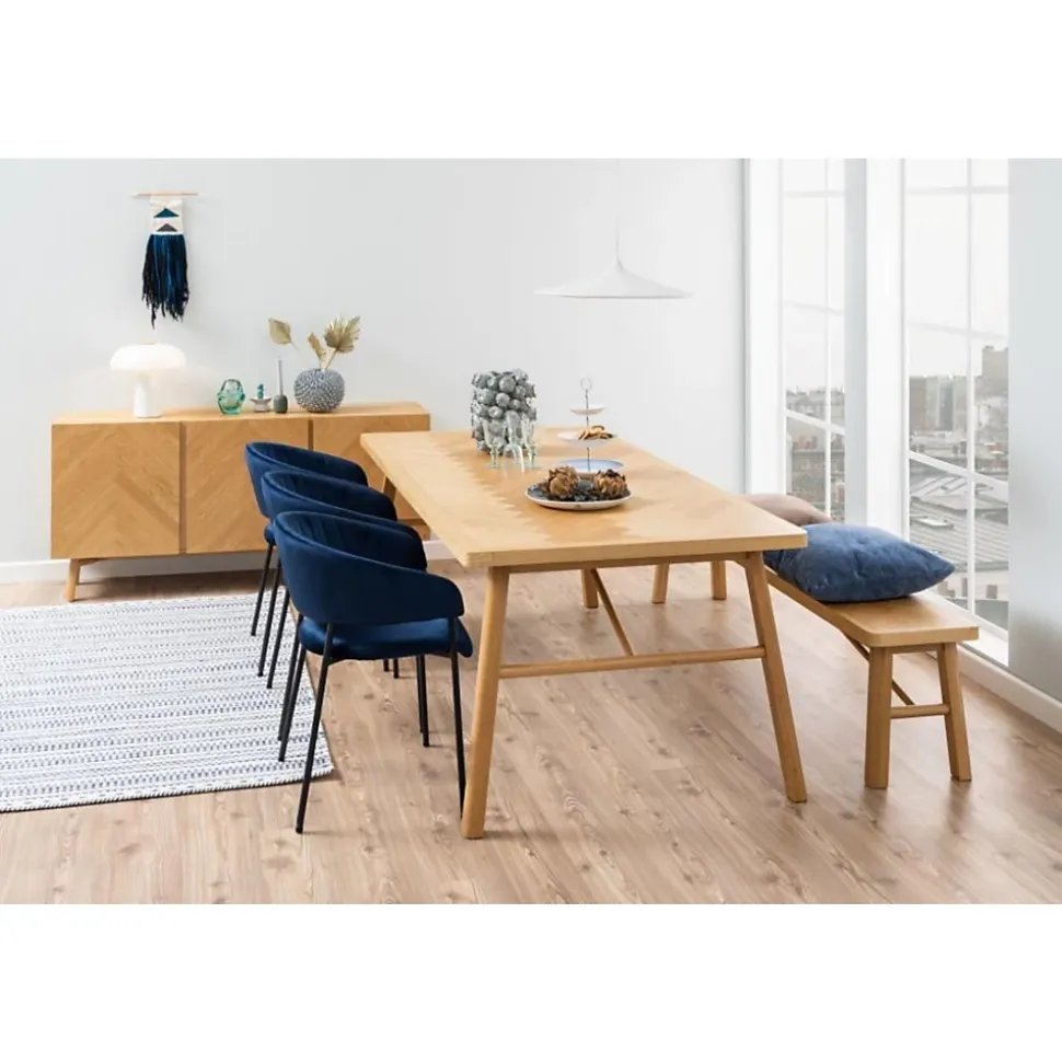 Banc de salle à manger en chêne de style scandinave L200 - WALY